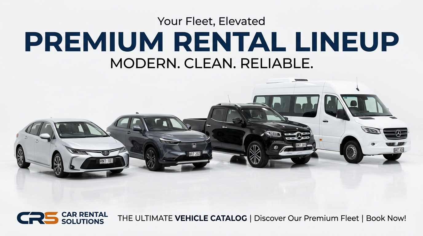 The Heights Car Rental range of vehicles from Sedans to heavy shuttle buses